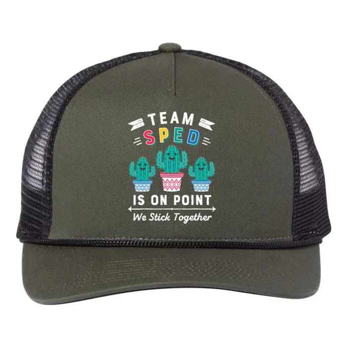 Cute Sped Teacher Gift Special Education Cactus Sped Teacher Retro Rope Trucker Hat Cap