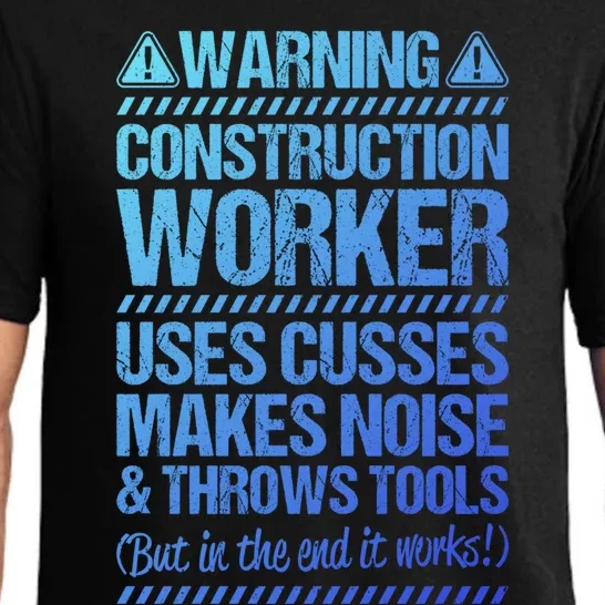 Construction Site Throws Tools Construction Worker Gift Pajama Set