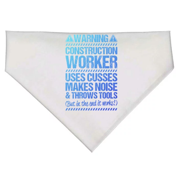 Construction Site Throws Tools Construction Worker Gift USA-Made Doggie Bandana