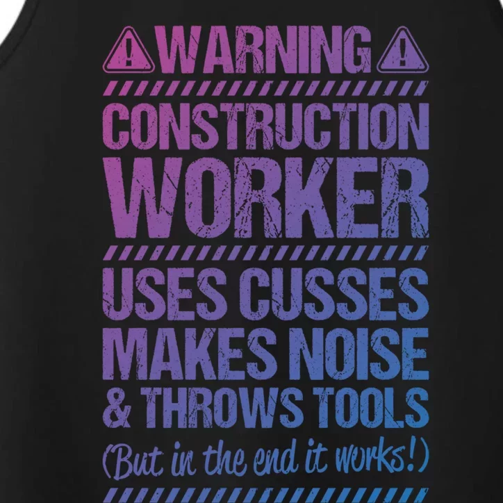 Construction Site Throws Tools Construction Worker Gift Performance Tank