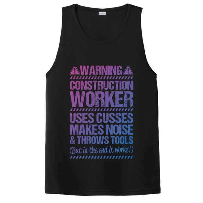 Construction Site Throws Tools Construction Worker Gift Performance Tank