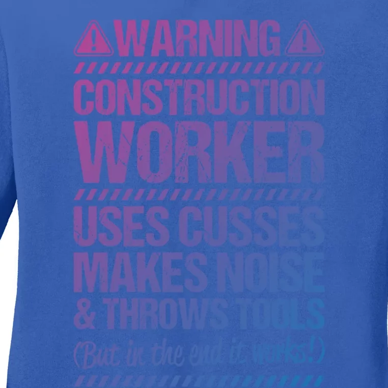 Construction Site Throws Tools Construction Worker Gift Ladies Long Sleeve Shirt