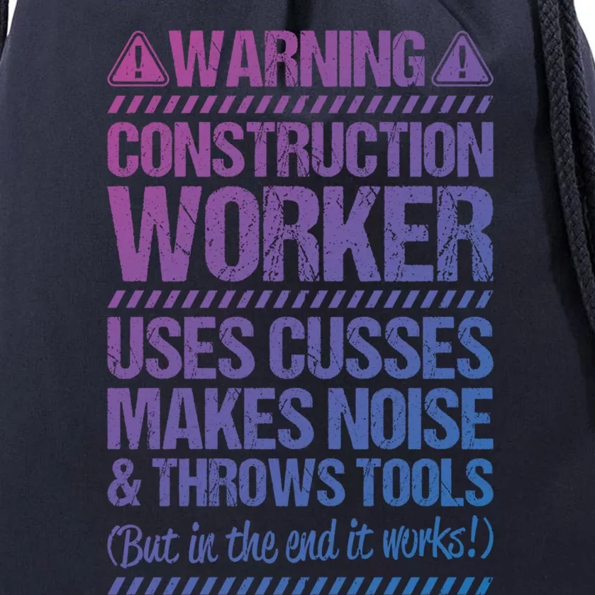 Construction Site Throws Tools Construction Worker Gift Drawstring Bag