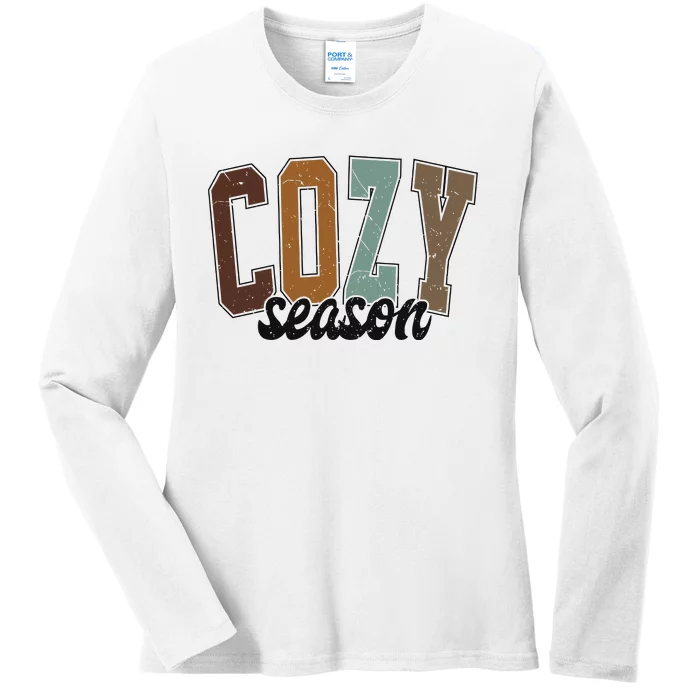 Cozy Season Thanksgiving Halloween Gift Idea Ladies Long Sleeve Shirt