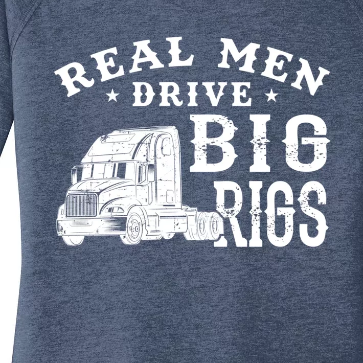 Cool Semi Truck Driver Rig Design Gift For Truckers Gift Women's Perfect Tri Tunic Long Sleeve Shirt