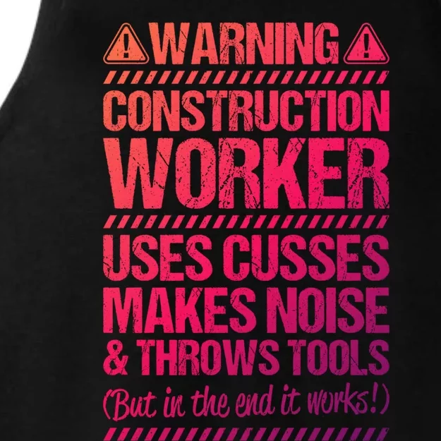 Construction Site Throws Tools Construction Worker Gift Ladies Tri-Blend Wicking Tank