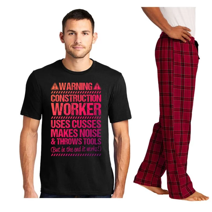 Construction Site Throws Tools Construction Worker Gift Pajama Set