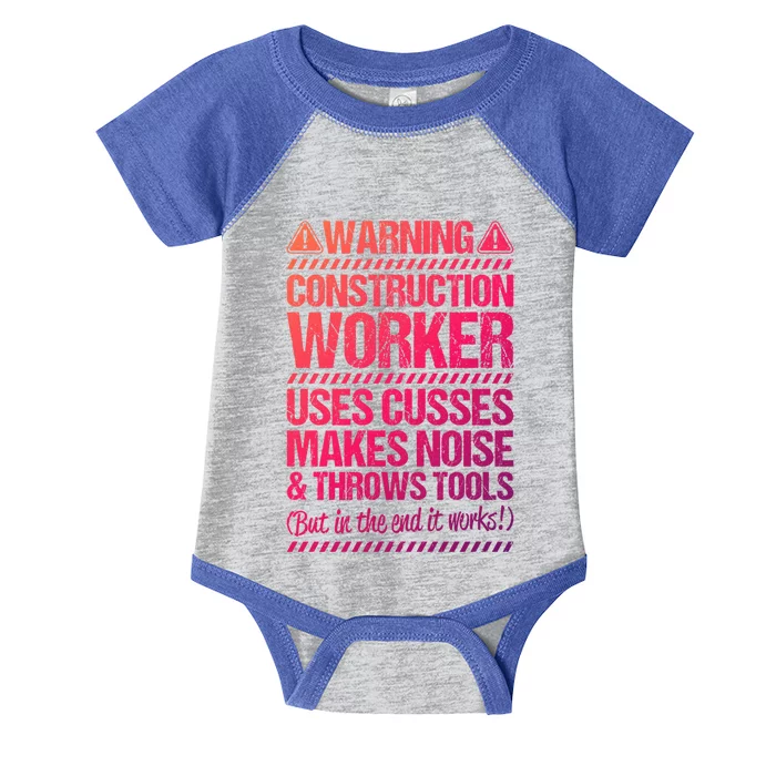 Construction Site Throws Tools Construction Worker Gift Infant Baby Jersey Bodysuit