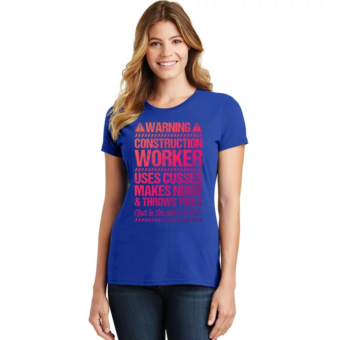 Construction Site Throws Tools Construction Worker Gift Women's T-Shirt