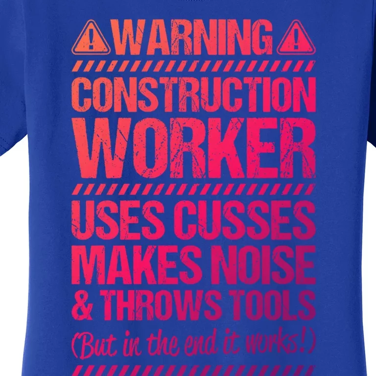 Construction Site Throws Tools Construction Worker Gift Women's T-Shirt