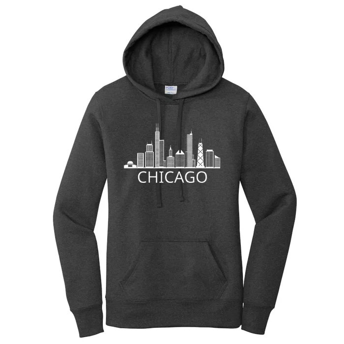 Chicago Skyline Throwback Design Classic Women's Pullover Hoodie