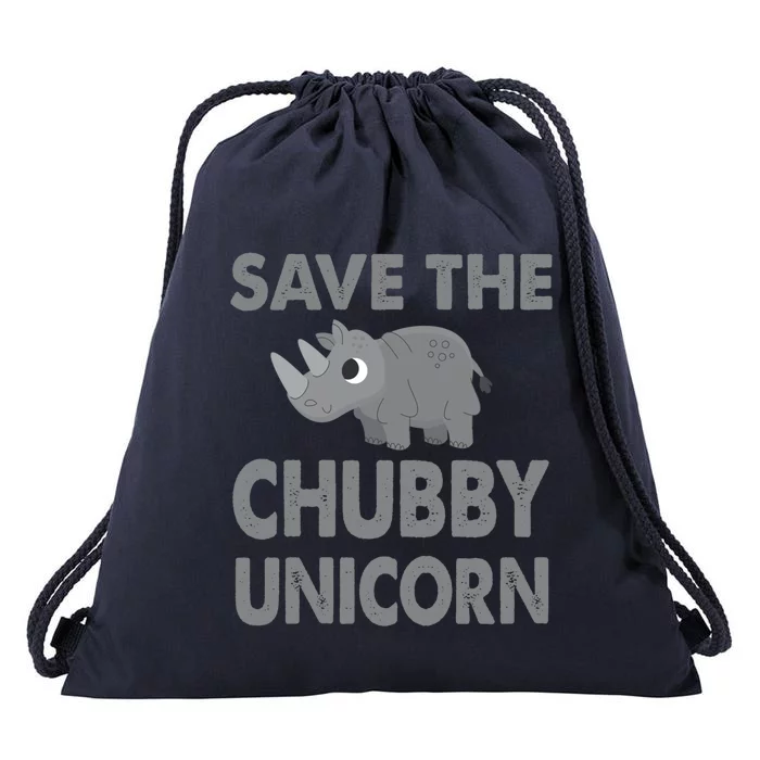 Cute Save The Chubby Unicorn Funny Gift Drawstring Bag