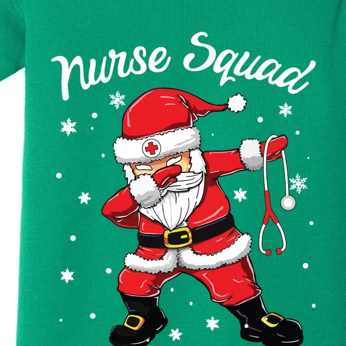 Christmas Scrub Tops Women Dabbing Santa Scrubs Nurse Squad Baby Bodysuit