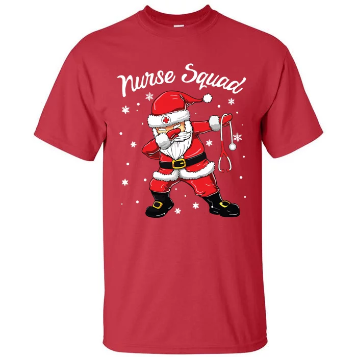 Christmas Scrub Tops Women Dabbing Santa Scrubs Nurse Squad Tall T-Shirt