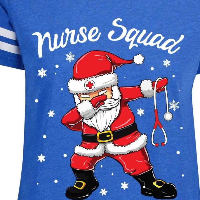 Christmas Scrub Tops Women Dabbing Santa Scrubs Nurse Squad Enza Ladies Jersey Football T-Shirt