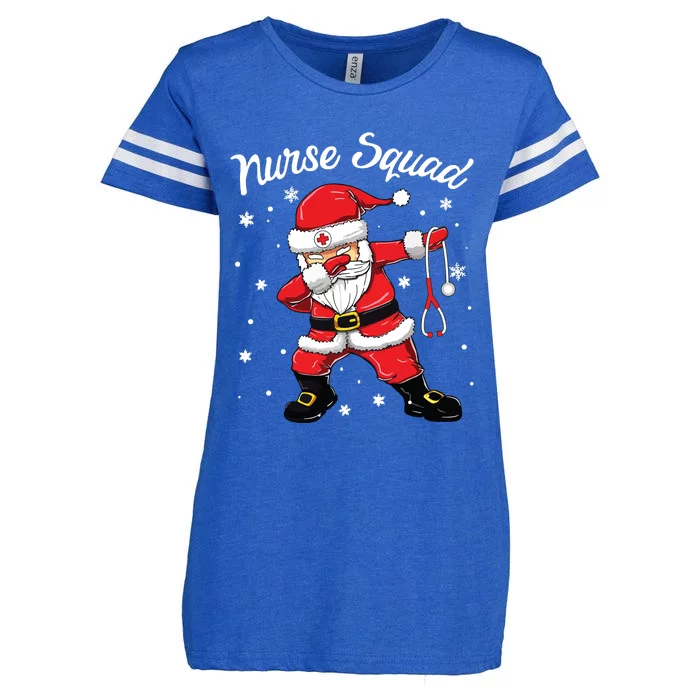 Christmas Scrub Tops Women Dabbing Santa Scrubs Nurse Squad Enza Ladies Jersey Football T-Shirt