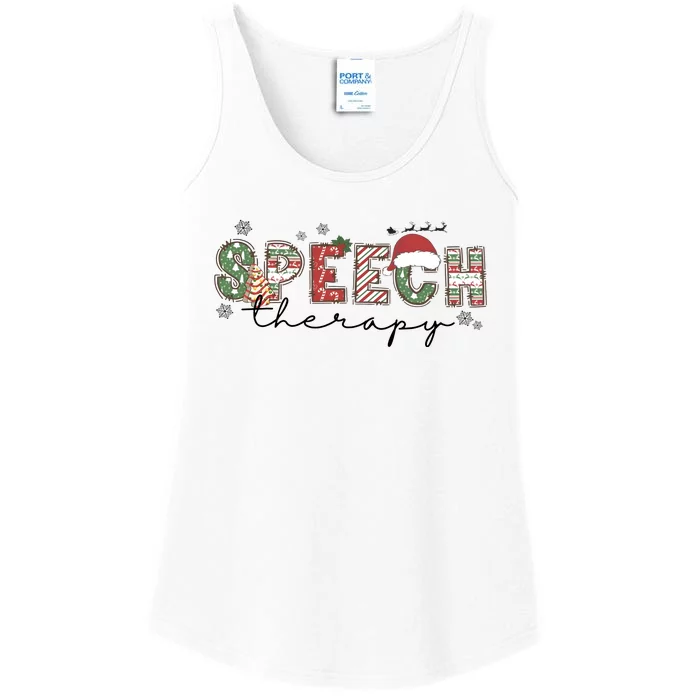 Christmas Speech Therapy Santa Claus Holiday Season Ladies Essential Tank