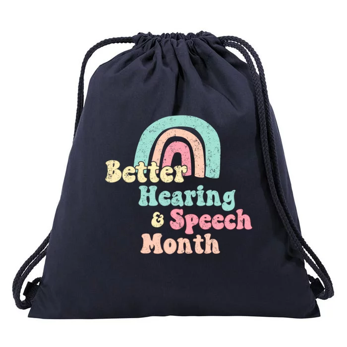 Cute Speech Therapist Gift Slp May Is Hearing And Speech Month Gift Drawstring Bag