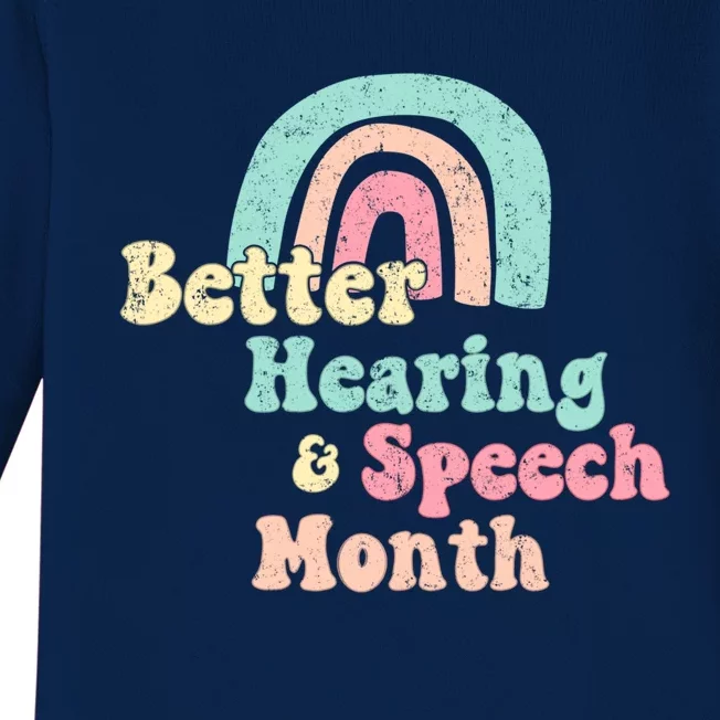 Cute Speech Therapist Gift Slp May Is Hearing And Speech Month Gift Baby Long Sleeve Bodysuit