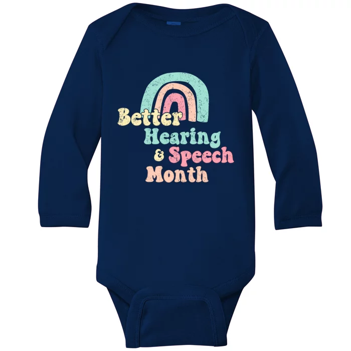 Cute Speech Therapist Gift Slp May Is Hearing And Speech Month Gift Baby Long Sleeve Bodysuit