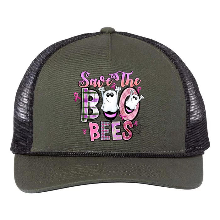 Cool Save The Boo Bees October Breast Cancer Retro Rope Trucker Hat Cap