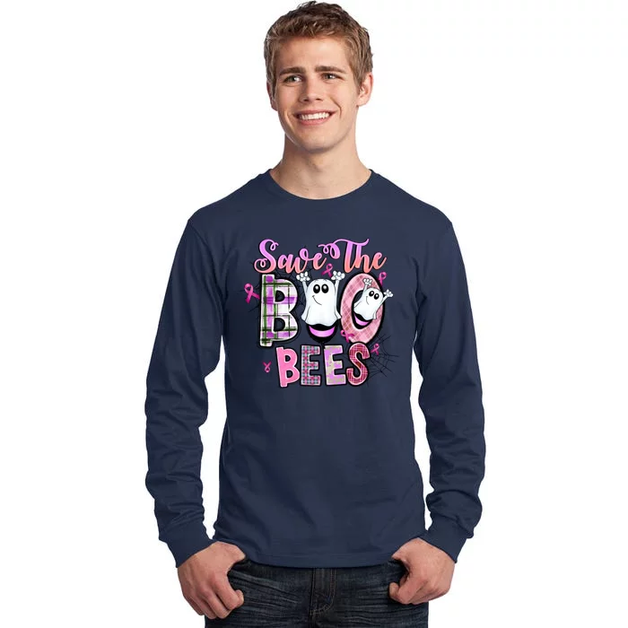 Cool Save The Boo Bees October Breast Cancer Tall Long Sleeve T-Shirt