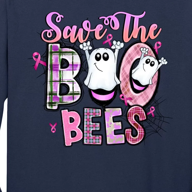 Cool Save The Boo Bees October Breast Cancer Tall Long Sleeve T-Shirt