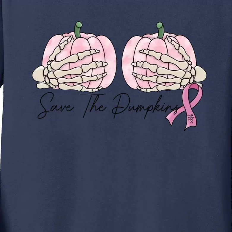 Cool Save The Pumpkins Breast Cancer Kids Long Sleeve Shirt