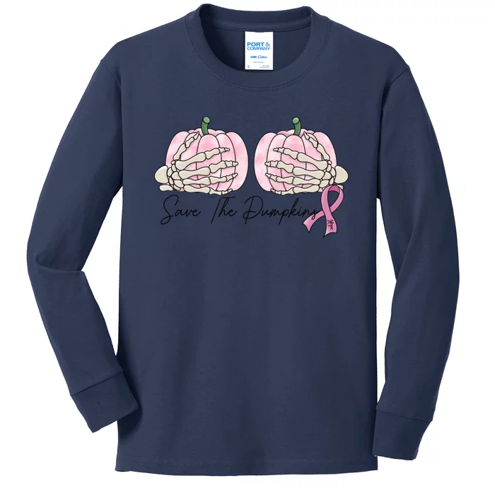 Cool Save The Pumpkins Breast Cancer Kids Long Sleeve Shirt