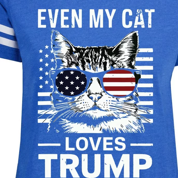 Cat Sunglasses Usa Flag Even My Cat Loves Trump Enza Ladies Jersey Football T-Shirt