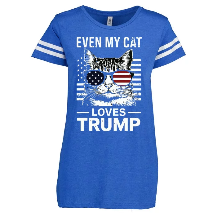 Cat Sunglasses Usa Flag Even My Cat Loves Trump Enza Ladies Jersey Football T-Shirt