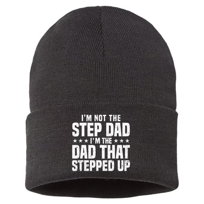 Cool Step Up Dad For Men Father Worlds Best Stepdad Ever Sustainable Knit Beanie