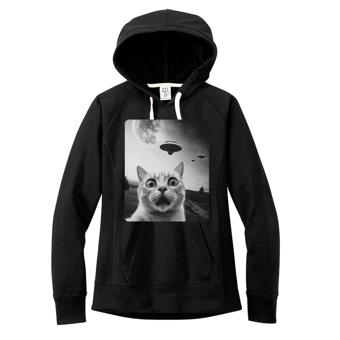 Cat Selfie Ufo Women's Fleece Hoodie