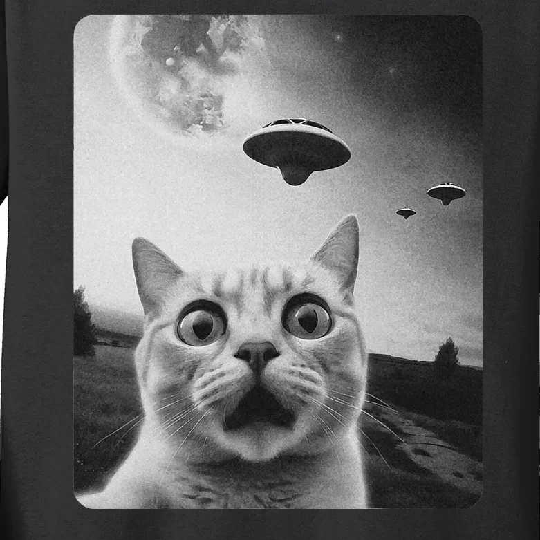 Cat Selfie Ufo Kids Long Sleeve Shirt