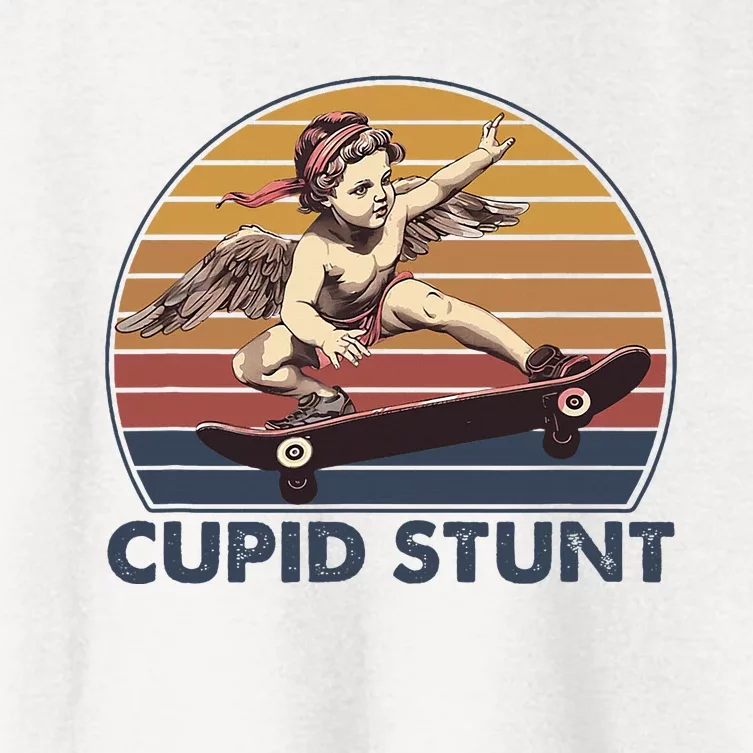 Cupid Stunt Unhinged Cringe Funny Inappropriate Embarrassing Women's Crop Top Tee