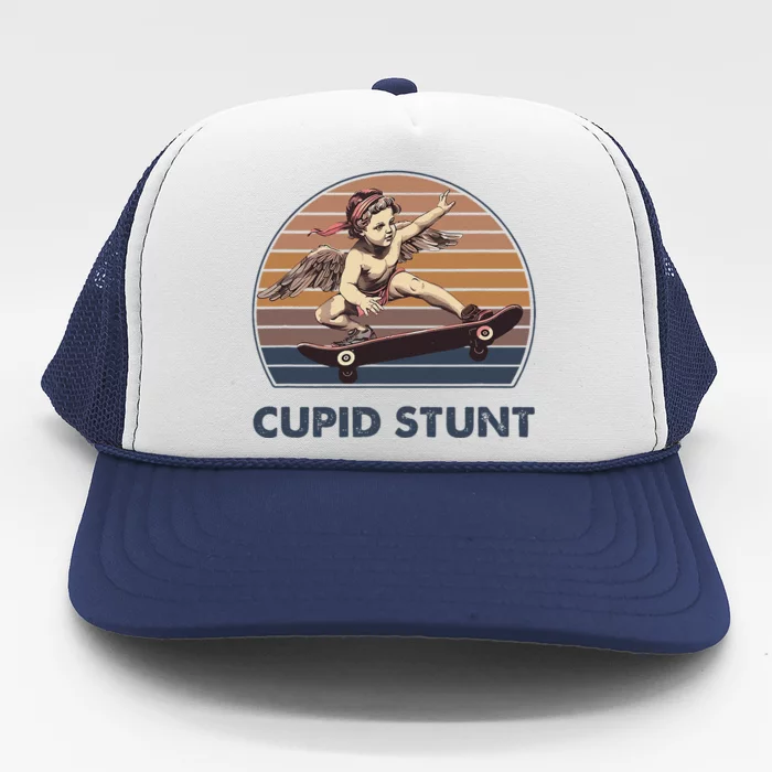 Cupid Stunt Unhinged Cringe Funny Inappropriate Embarrassing Gift Trucker Hat