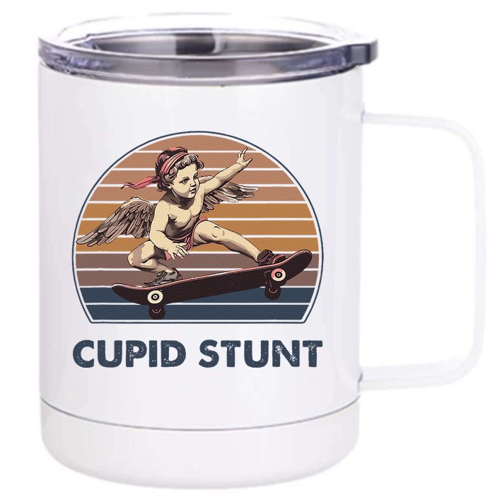 Cupid Stunt Unhinged Cringe Funny Inappropriate Embarrassing Gift Front & Back 12oz Stainless Steel Tumbler Cup