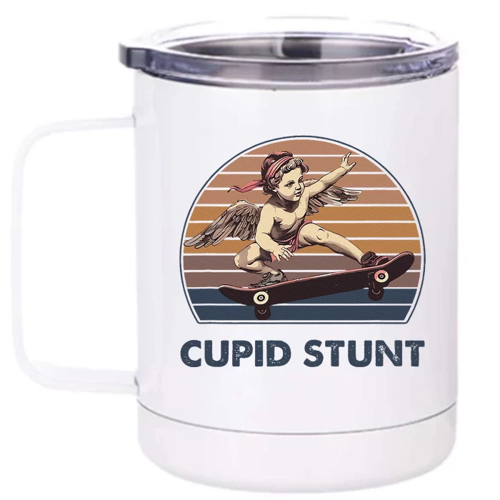 Cupid Stunt Unhinged Cringe Funny Inappropriate Embarrassing Gift Front & Back 12oz Stainless Steel Tumbler Cup