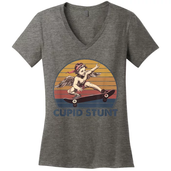 Cupid Stunt Unhinged Cringe Funny Inappropriate Women's V-Neck T-Shirt