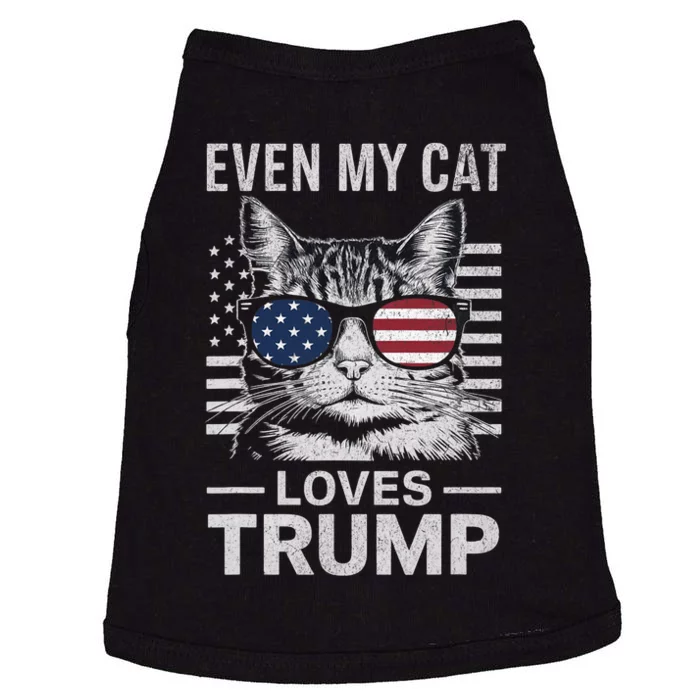 Cat Sunglasses Usa Flag Even My Cat Loves Trump Doggie Tank