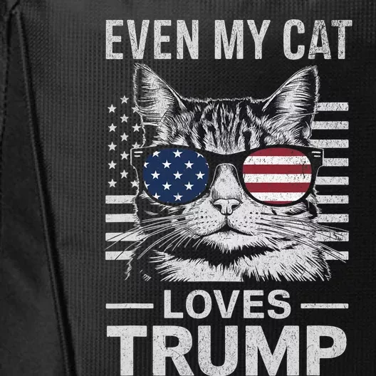 Cat Sunglasses Usa Flag Even My Cat Loves Trump City Backpack