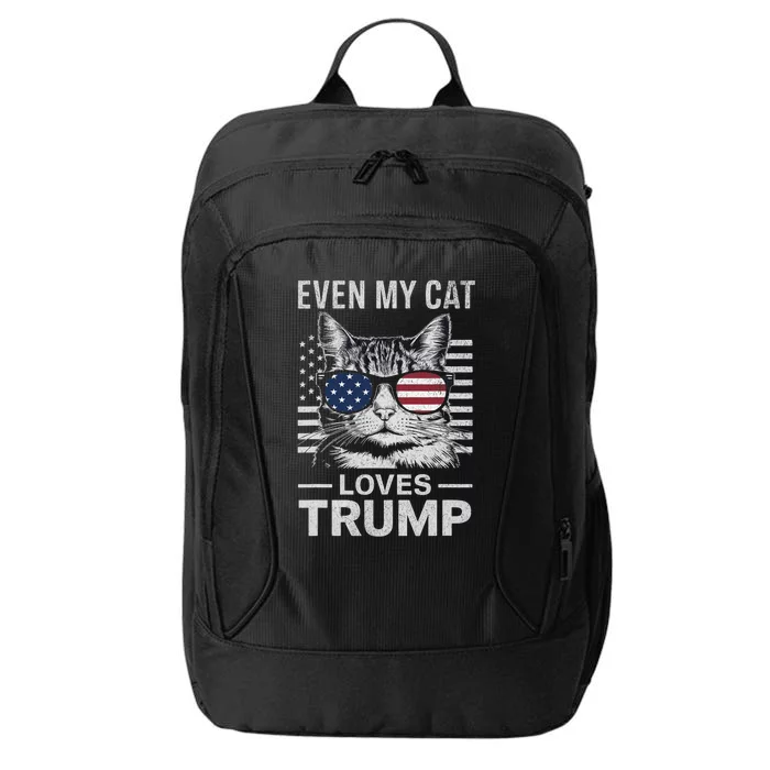 Cat Sunglasses Usa Flag Even My Cat Loves Trump City Backpack