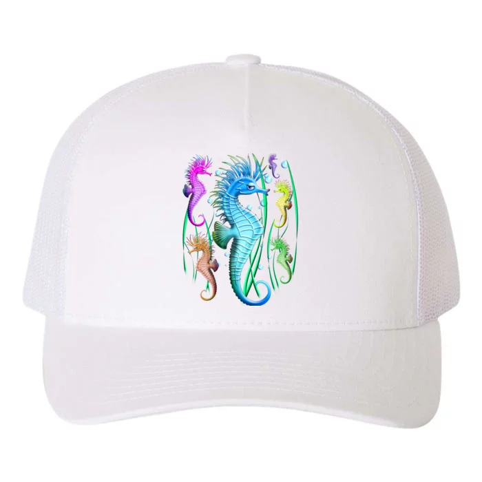 Colorful Seahorses Underwater Yupoong Adult 5-Panel Trucker Hat