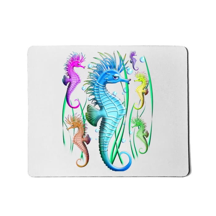 Colorful Seahorses Underwater Mousepad