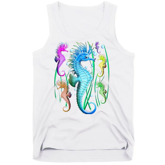 Colorful Seahorses Underwater Tank Top