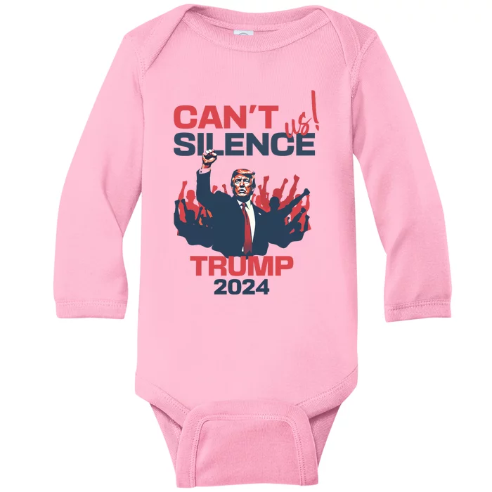 CanT Silence Us Trump 2024 Baby Long Sleeve Bodysuit