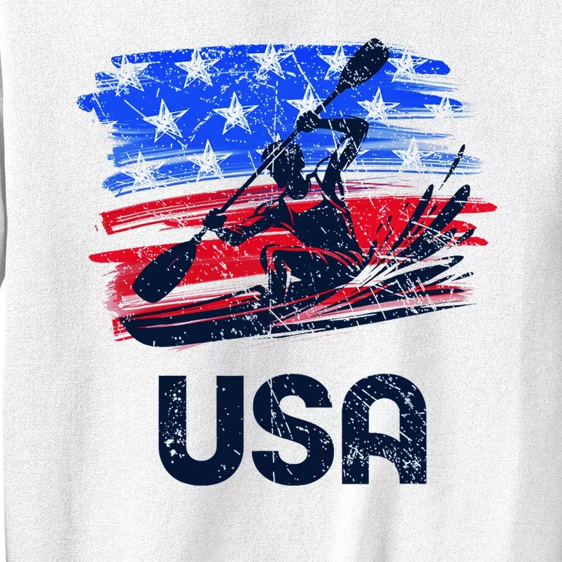 Canoe Slalom Usa Flag Patriotic Kayak Sprint Design Sweatshirt