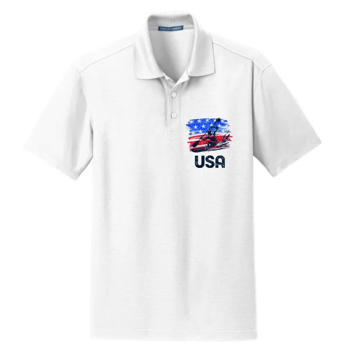 Canoe Slalom Usa Flag Patriotic Kayak Sprint Design Dry Zone Grid Performance Polo