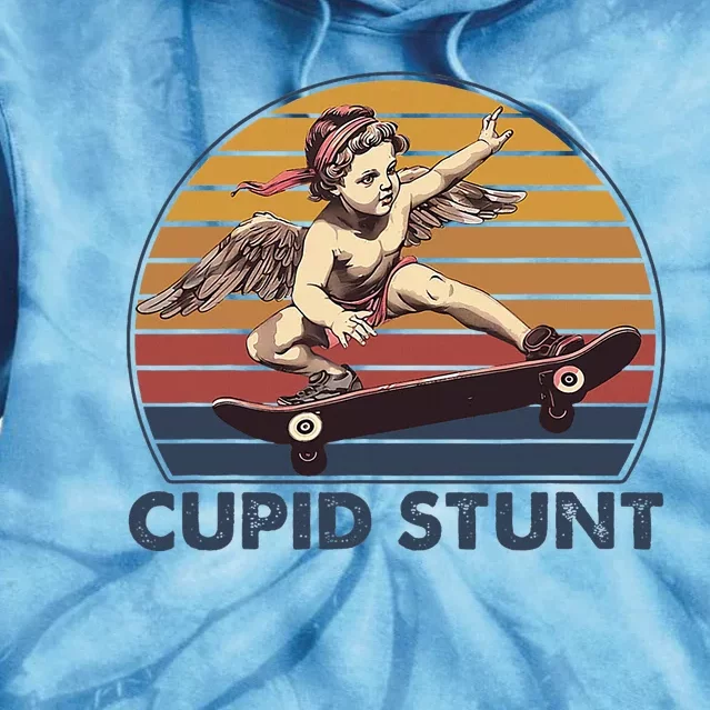 Cupid Stunt Unhinged Cringe Funny Inappropriate Embarrassing Tie Dye Hoodie