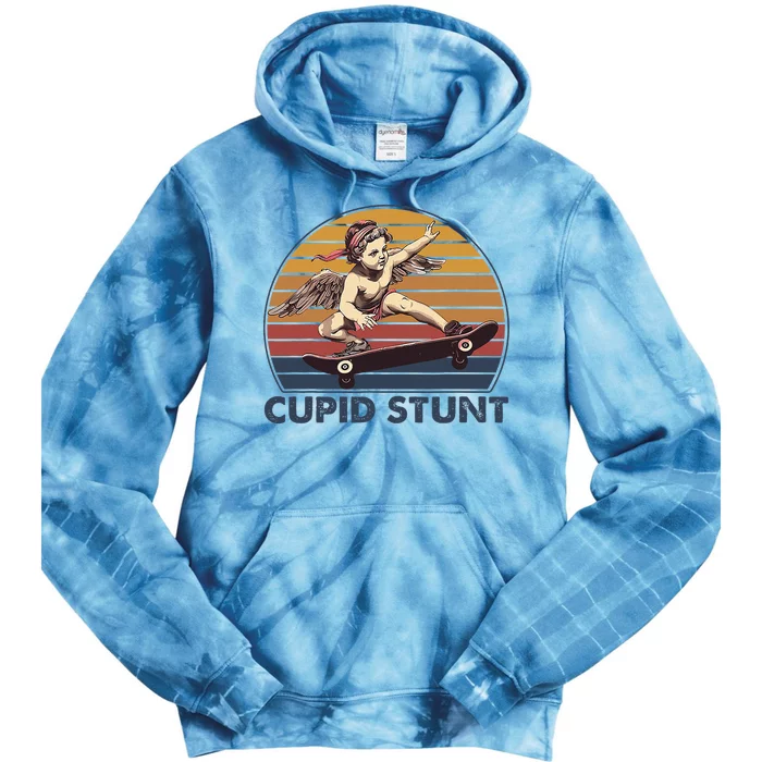 Cupid Stunt Unhinged Cringe Funny Inappropriate Embarrassing Tie Dye Hoodie